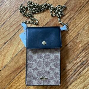 NWT Coach Signature Flap Phone Crossbody